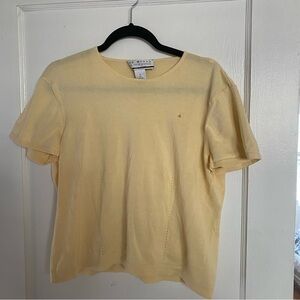 Vtg Saks Fifth Avenue 100% Cotton Yellow TShirt *NEEDS MENDING* Approx Size M